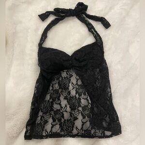 FREE Black Lace Halter Top